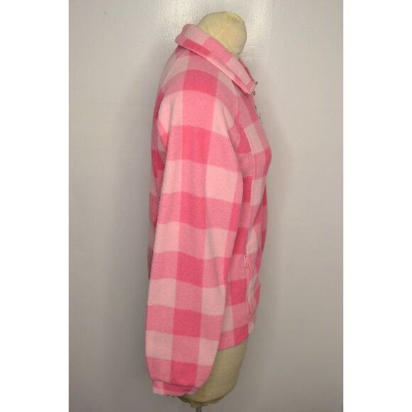 Columbia Girls XL(18-20) Pink Plaid Full Front Zip Fleece Jacket - Picture 4 of 11